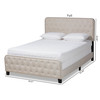 Baxton Studio Annalisa Beige Upholstered Button Tufted Queen Size Panel Bed 162-10318